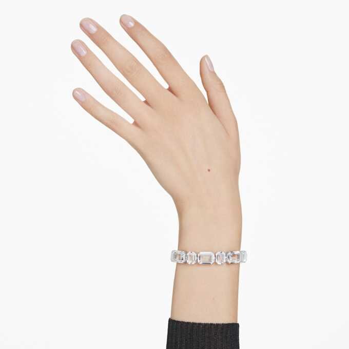 Bracciale Millenia con taglio ottagonale, bianco, placcato in rodio Bracciale Millenia con taglio ottagonale, bianco, placcato in rodio