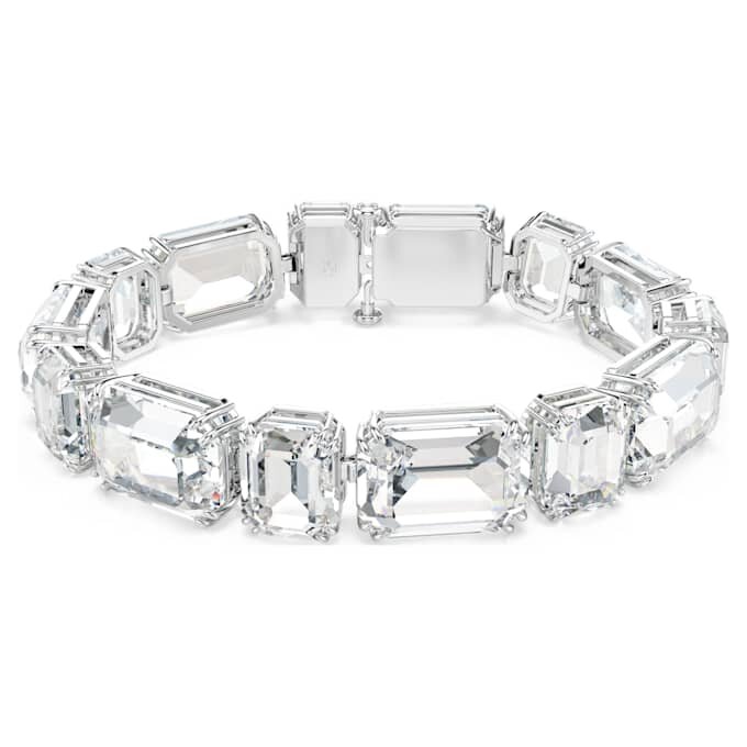Bracciale Millenia con taglio ottagonale, bianco, placcato in rodio Bracciale Millenia con taglio ottagonale, bianco, placcato in rodio