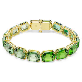 Bracciale Millenia con taglio ottagonale, sfumatura di colore, verde, placcato in oro