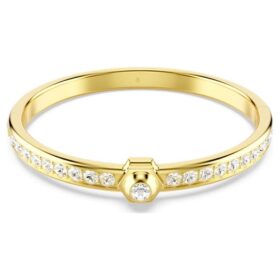 Bracciale Numina con taglio rotondo, bianco, placcato oro