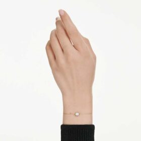 Bracciale ottagonale con diamanti sintetici 0,5 carati in totale, forma ottagonale, oro giallo 14K