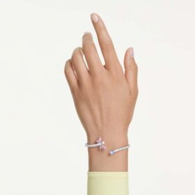 Bracciale rigido Ariana Grande X Swarovski con tagli misti, libellula, multicolore, placcato in rodio