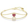 Bracciale rigido Chroma a forma di cuore, rosso, placcato in oro Bracciale rigido Chroma a forma di cuore, rosso, placcato in oro
