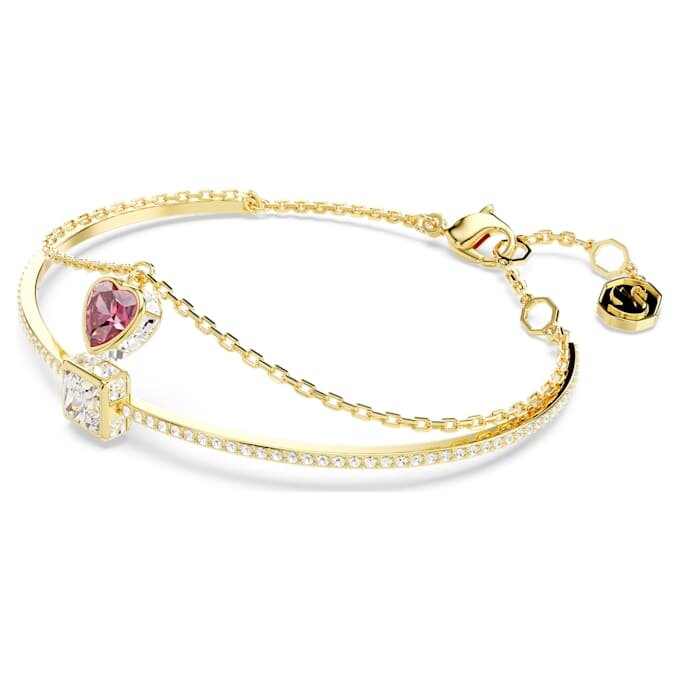 Bracciale rigido Chroma a forma di cuore, rosso, placcato in oro Bracciale rigido Chroma a forma di cuore, rosso, placcato in oro