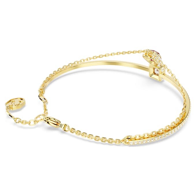 Bracciale rigido Chroma a forma di cuore, rosso, placcato in oro Bracciale rigido Chroma a forma di cuore, rosso, placcato in oro