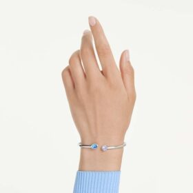 Bracciale rigido Chroma con tagli misti, multicolore, placcato in rodio