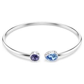 Bracciale rigido Chroma con tagli misti, multicolore, placcato in rodio