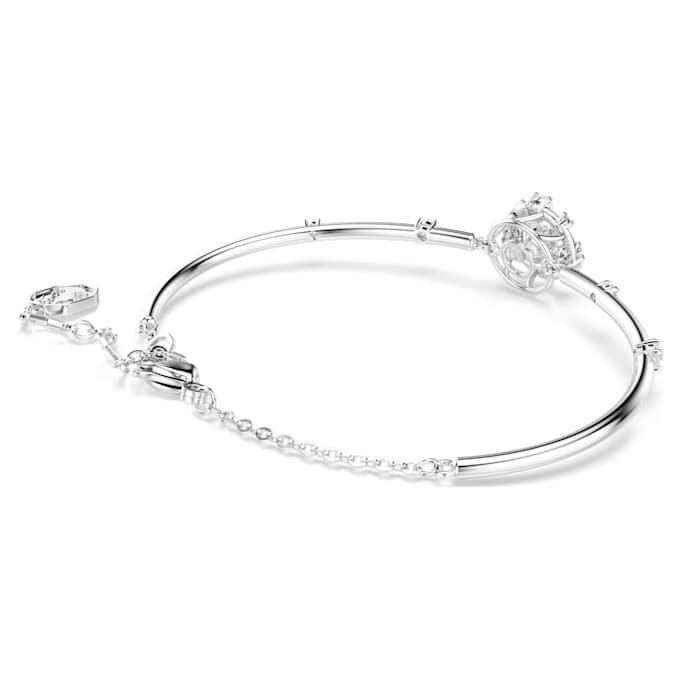 Bracciale rigido Constella con taglio rotondo, pietra danzante, bianco, placcato in rodio Bracciale rigido Constella con taglio rotondo, pietra danzante, bianco, placcato in rodio