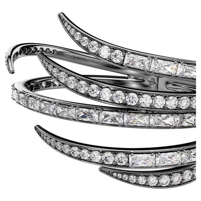 Bracciale rigido della Collezione Vienna “Feather”, bianco, placcato in rutenio Bracciale rigido della Collezione Vienna “Feather”, bianco, placcato in rutenio