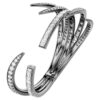 Bracciale rigido della Collezione Vienna “Feather”, bianco, placcato in rutenio Bracciale rigido della Collezione Vienna “Feather”, bianco, placcato in rutenio