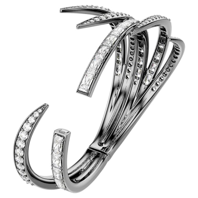Bracciale rigido della Collezione Vienna “Feather”, bianco, placcato in rutenio Bracciale rigido della Collezione Vienna “Feather”, bianco, placcato in rutenio
