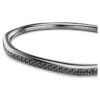 Bracciale rigido Dextera a forma ottagonale, taglio rotondo, bianco, placcato in rutenio Bracciale rigido Dextera a forma ottagonale, taglio rotondo, bianco, placcato in rutenio