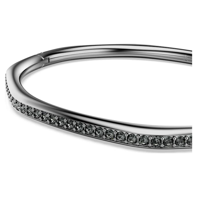 Bracciale rigido Dextera a forma ottagonale, taglio rotondo, bianco, placcato in rutenio Bracciale rigido Dextera a forma ottagonale, taglio rotondo, bianco, placcato in rutenio
