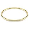 Bracciale rigido Dextera a forma ottagonale, taglio rotondo, bianco, placcato oro Bracciale rigido Dextera a forma ottagonale, taglio rotondo, bianco, placcato oro