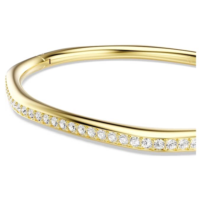 Bracciale rigido Dextera a forma ottagonale, taglio rotondo, bianco, placcato oro Bracciale rigido Dextera a forma ottagonale, taglio rotondo, bianco, placcato oro