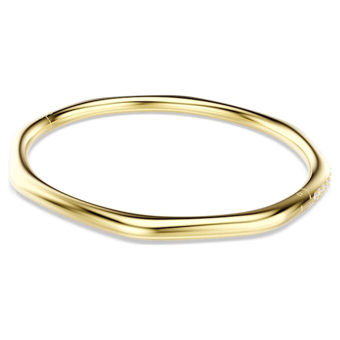Bracciale rigido Dextera a forma ottagonale, taglio rotondo, bianco, placcato oro Bracciale rigido Dextera a forma ottagonale, taglio rotondo, bianco, placcato oro