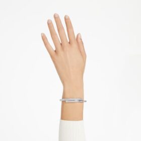 Bracciale rigido Dextera con chiusura magnetica, bianco, placcato in rodio Bracciale rigido Dextera con chiusura magnetica, bianco, placcato in rodio