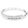 Bracciale rigido Dextera con chiusura magnetica, bianco, placcato in rodio Bracciale rigido Dextera con chiusura magnetica, bianco, placcato in rodio