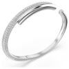Bracciale rigido Dextera con chiusura magnetica, bianco, placcato in rodio Bracciale rigido Dextera con chiusura magnetica, bianco, placcato in rodio