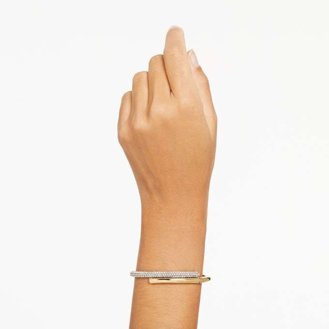 Bracciale rigido Dextera con chiusura magnetica, bianco, placcato oro Bracciale rigido Dextera con chiusura magnetica, bianco, placcato oro