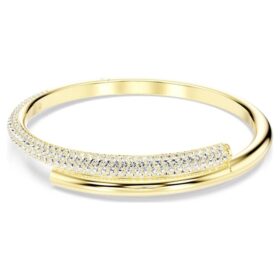 Bracciale rigido Dextera con chiusura magnetica, bianco, placcato oro
