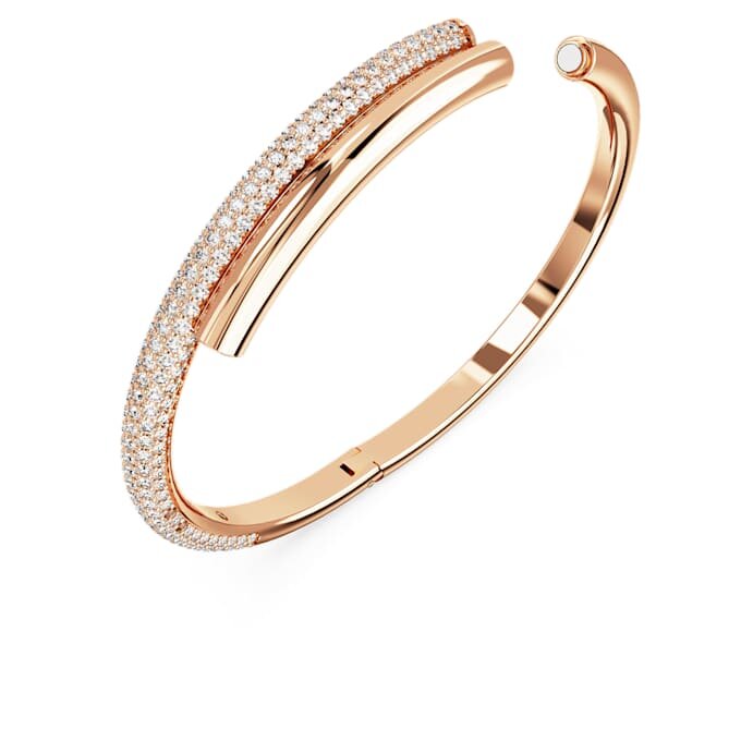 Bracciale rigido Dextera con chiusura magnetica, bianco, placcato oro rosa Bracciale rigido Dextera con chiusura magnetica, bianco, placcato oro rosa