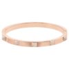 Bracciale rigido Dextera con pavé, bianco, placcato oro rosa