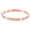 Bracciale rigido Dextera con pavé, bianco, placcato oro rosa
