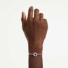 Bracciale rigido Dextera con taglio rotondo, bianco, placcato in rodio Bracciale rigido Dextera con taglio rotondo, bianco, placcato in rodio