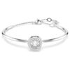 Bracciale rigido Dextera con taglio rotondo, bianco, placcato in rodio Bracciale rigido Dextera con taglio rotondo, bianco, placcato in rodio