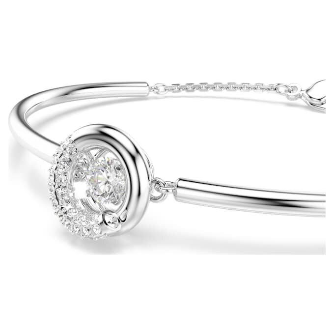 Bracciale rigido Dextera con taglio rotondo, bianco, placcato in rodio Bracciale rigido Dextera con taglio rotondo, bianco, placcato in rodio