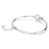 Bracciale rigido Dextera con taglio rotondo, bianco, placcato in rodio Bracciale rigido Dextera con taglio rotondo, bianco, placcato in rodio
