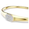 Bracciale rigido Dextera con taglio rotondo, bianco, placcato oro