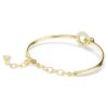 Bracciale rigido Dextera con taglio rotondo, bianco, placcato oro