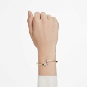 Bracciale rigido Imber con tagli misti, bianco, placcato oro Bracciale rigido Imber con tagli misti, bianco, placcato oro
