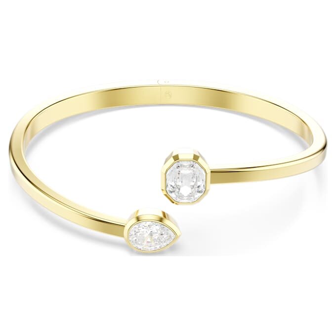 Bracciale rigido Imber con tagli misti, bianco, placcato oro Bracciale rigido Imber con tagli misti, bianco, placcato oro