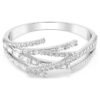 Bracciale rigido Matrix con tagli misti, bianco, placcato in rodio Bracciale rigido Matrix con tagli misti, bianco, placcato in rodio