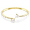 Bracciale rigido Mesmera a forma di cuore, bianco, placcato oro Bracciale rigido Mesmera a forma di cuore, bianco, placcato oro