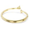 Bracciale rigido Mesmera a forma di cuore, bianco, placcato oro Bracciale rigido Mesmera a forma di cuore, bianco, placcato oro