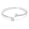Bracciale rigido Mesmera con cuore, bianco, placcato in rodio Bracciale rigido Mesmera con cuore, bianco, placcato in rodio