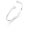 Bracciale rigido Mesmera con cuore, bianco, placcato in rodio Bracciale rigido Mesmera con cuore, bianco, placcato in rodio