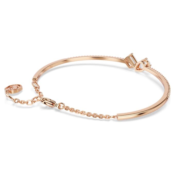 Bracciale rigido Mesmera con tagli misti, bianco, placcato in oro rosa Bracciale rigido Mesmera con tagli misti, bianco, placcato in oro rosa