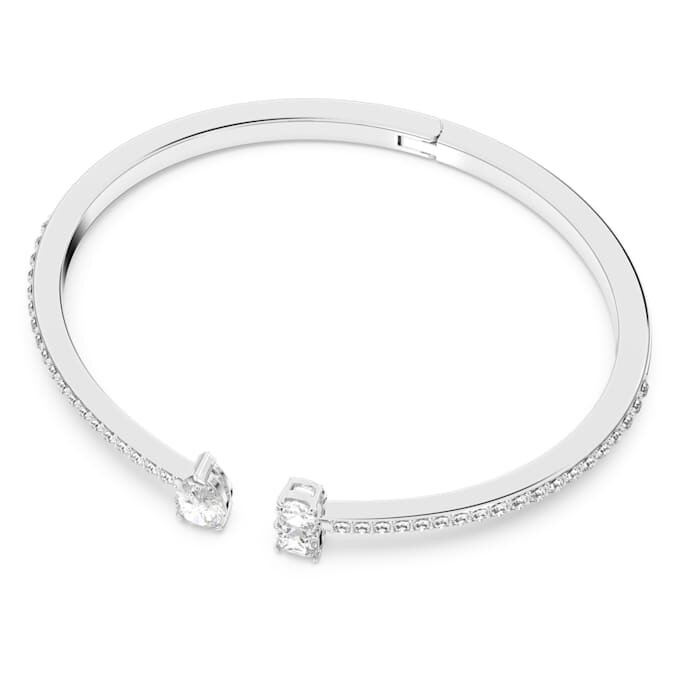 Bracciale rigido Mesmera con tagli misti, bianco, placcato in rodio Bracciale rigido Mesmera con tagli misti, bianco, placcato in rodio