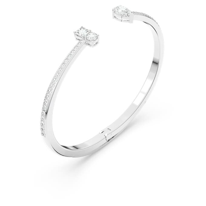 Bracciale rigido Mesmera con tagli misti, bianco, placcato in rodio Bracciale rigido Mesmera con tagli misti, bianco, placcato in rodio