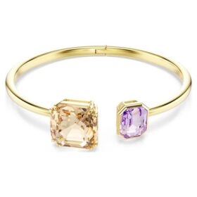 Bracciale rigido Millenia con taglio ottagonale, multicolore, placcato in oro