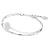 Bracciale rigido Sublima bianco, placcato in rodio