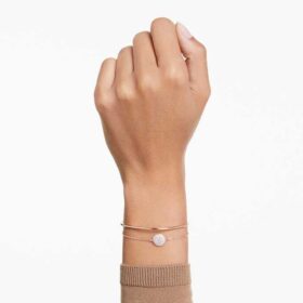 Bracciale rigido Sublima bianco, placcato oro rosa
