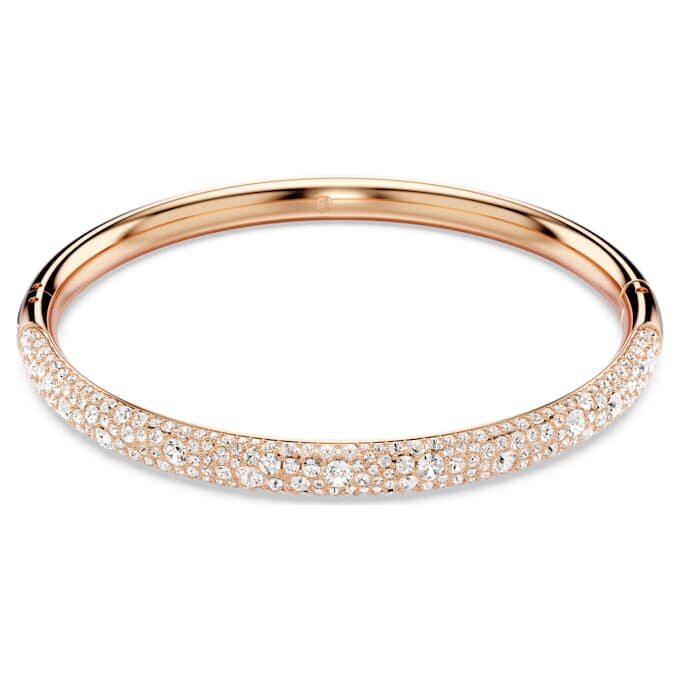 Bracciale rigido Sublima con pavé di cristalli, bianco, placcato oro rosa Bracciale rigido Sublima con pavé di cristalli, bianco, placcato oro rosa