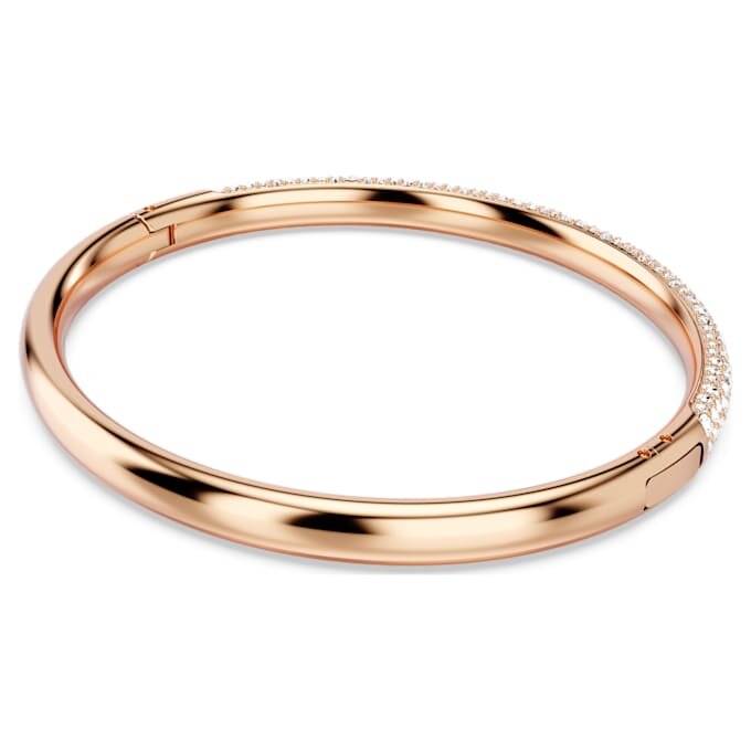 Bracciale rigido Sublima con pavé di cristalli, bianco, placcato oro rosa Bracciale rigido Sublima con pavé di cristalli, bianco, placcato oro rosa