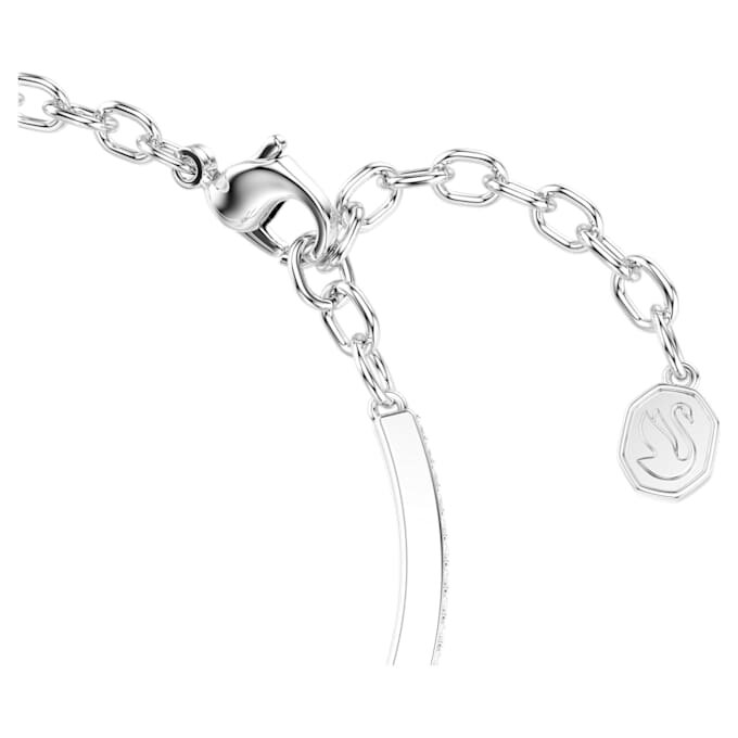 Bracciale rigido Symbolica con taglio rotondo, pavé, ferro di cavallo, blu, placcato in rodio Bracciale rigido Symbolica con taglio rotondo, pavé, ferro di cavallo, blu, placcato in rodio